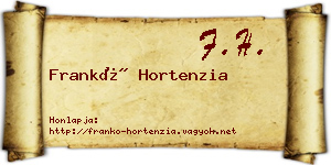 Frankó Hortenzia névjegykártya